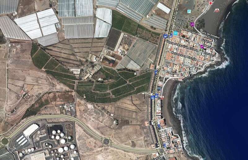 Vista aérea de la costa de Salinetas (Foto GRAFCAN)